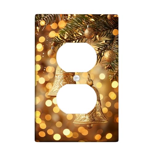 Holiday Golden Bells Lichtschalter-Abdeckplatten/Steckdosenabdeckungen, festliche Dekoration für Wandakzente, Thermoplastische Wandplatten, Standardgröße Einzel-Duplex-Steckdose Holiday Golden Bells Lichtschalter-Abdeckplatten/Steckdosenabdeckungen, festliche Dekoration für Wandakzente, Thermoplastische Wandplatten, Standardgröße Einzel-Duplex-Steckdose von Generic