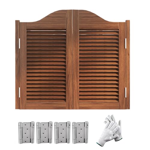 Hollywoodschaukel Aus Massivholz Cafétüren Saloon-Schwingtür W 60-160cm H 100cm Halbtü Selbstschließende Innen Bar Pub Küchen Trennwand Tür(Brown,147 cm X 100cm) von Generic