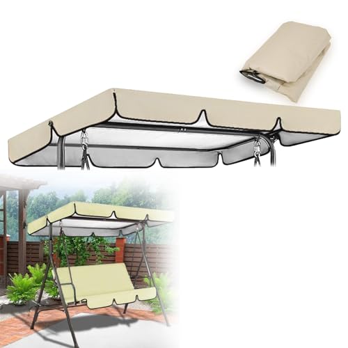 Hollywoodschaukel Dachbezug, Ersatzdach Hollywoodschaukel 164 x 114cm, Dach Hollywoodschaukel 2 sitzer, Wasserdicht Universal Ersatzdach für Gartenschaukel(Beige) von Generic