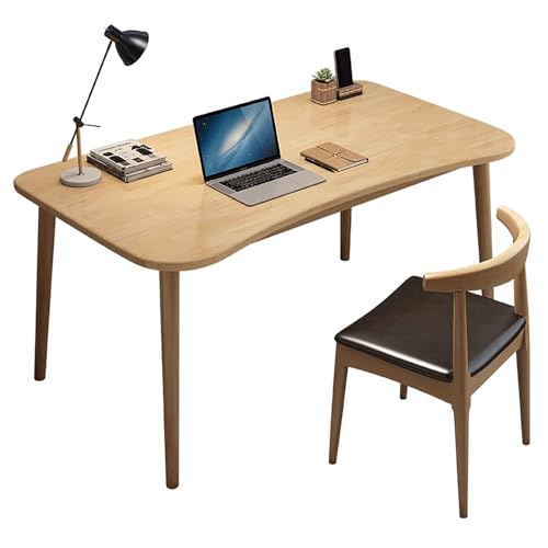 Holz-Computertisch for Büro Home-Office-Schreibtisch Moderner Arbeitsplatz einfach zu montieren Viel Beinfreiheit for Homeoffice und Gaming(Beige,80cm/31.5in) von Generic