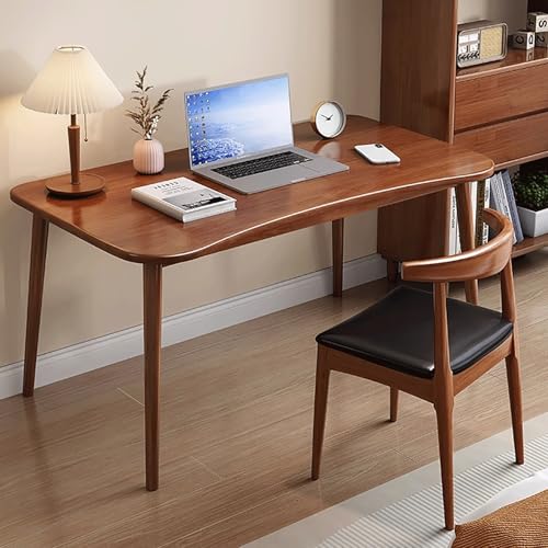 Holz-Computertisch for Büro Home-Office-Schreibtisch Moderner Arbeitsplatz einfach zu montieren Viel Beinfreiheit for Homeoffice und Gaming(Brown,80cm/31.5in) von Generic