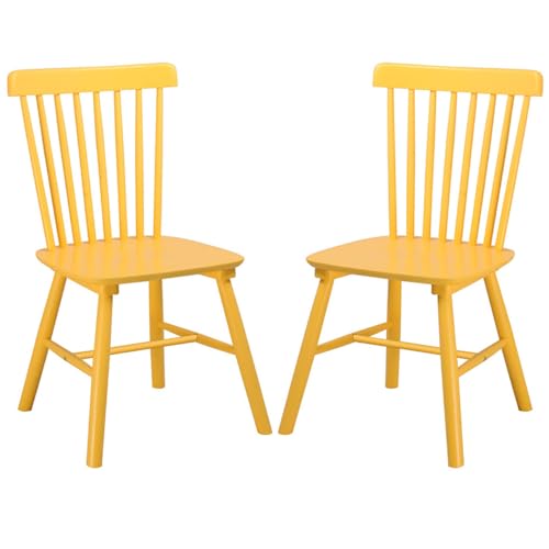 Holz Esszimmerstühle, 2er-Set, Esszimmerstuhl mit Spindel Seitenlehne, Küchenstuhl, Landhausstil, Lounge Stuhl für Restaurant/Wohnzimmer/Schlafzimmer/Geschäft von Generic