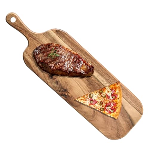 Holz-Tafel Tray - Doppelseitige Schneideplatte, Griff Käse | Kommerziell RV Food Prep, Steak Präsentationsplatte mit glattem Schlachtstil Servierbereich von Generic