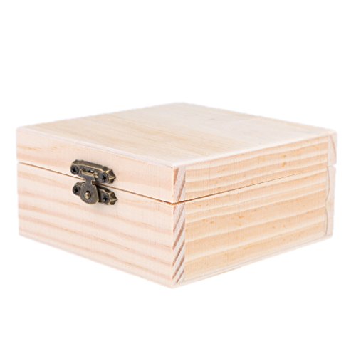 Holz Unvollendet Schmuckkasten Schmuckbox Schmuckkästchen Holzbox Deko Box von Generic