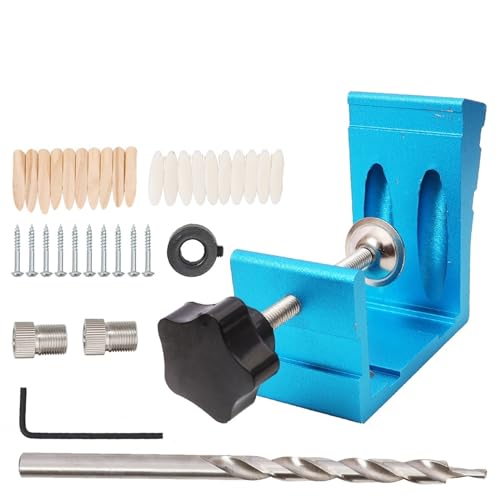 Holzbearbeitung Geneigt Loch Dübel Jig Tasche Loch Jig Kit Tischlerei Schraube Holzbearbeitung Führungen Joint Winkel Werkzeug Locator(Blu) von Generic