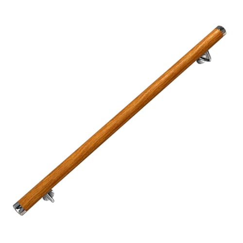 Holzhandlauf für Innentreppen Außentreppen, Treppengeländer aus Kiefernholz mit Edelstahlbasis Abgerundete Kanten, Flexible Montagewinkel, Schnelle Installation(50cm) von Generic
