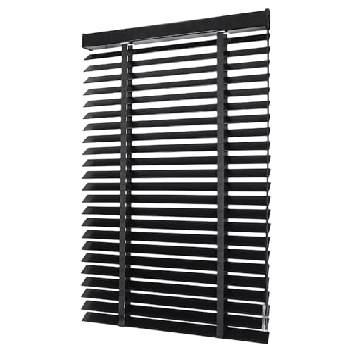 Holzjalousie 50 mm Lamellen Jalousette Echtholz Horizontale Isolierte Sichtschutzrollos für Schlafzimmer/Küche/Bad, Gefiltertes Licht Jalousien Innen(135Wx250H cm) von Generic