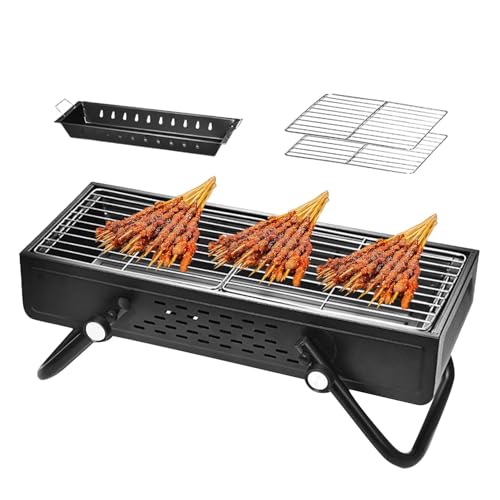 Holzkohlegrill, Holzgrill | Tragbarer rauchfreier faltbarer Holzkohlegrill | Holzkohlegrill aus Edelstahl, leicht zu reinigen für die Küche im Freien, l Holzkohlegrill, Holzgrill | Tragbarer rauchfreier faltbarer Holzkohlegrill | Holzkohlegrill aus Edelstahl, leicht zu reinigen für die Küche im Freien, l von Generic