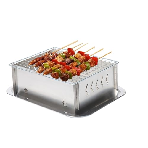 Holzkohlegrill, Tragbarer Propangrill, Campinggrill, Grill, Klappgrill aus Edelstahl - Vielseitig einsetzbar | Hitzebeständiger Outdoor Grill von Generic