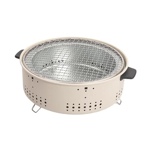 Holzkohlegrill, tragbarer Holzkohlegrill Klein Edelstahl Antihaft Holzkohle Holzkohle für Tischgrill Zwei Grillmethoden, Runde Kohlepfanne für Camping Pi Holzkohlegrill, tragbarer Holzkohlegrill Klein Edelstahl Antihaft Holzkohle Holzkohle für Tischgrill Zwei Grillmethoden, Runde Kohlepfanne für Camping Pi von Generic