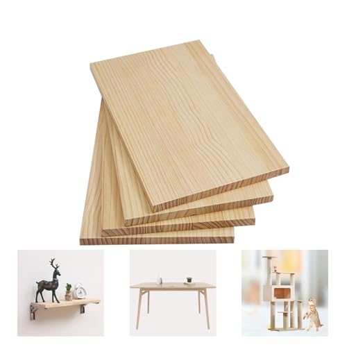 Holzplatten Zuschnitt Nach Maß, Multifunktionales Holzplatte - Arbeitsplatte Schreibtischplatte Bücherregal Wand Regalböden, Echtholz Platte aus Kiefer(L 60 cm x W 40 cm,1.7 cm) von Generic