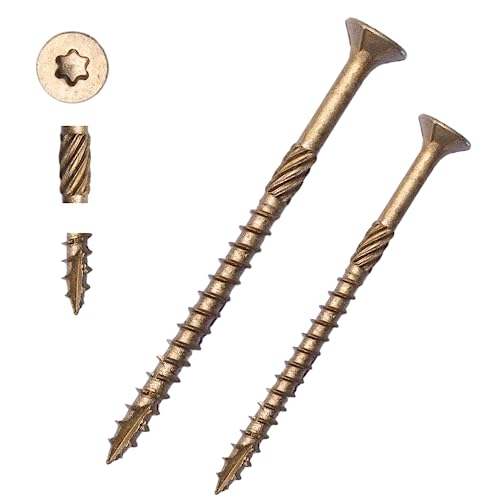 Holzschrauben 6x120mm, TORX-Profil 100Stck., Spanplattenschrauben, Senkkopfschrauben, Universalschrauben und Ruspert Anti-Korrosionsbeschichtung Bronze (6x120) von Generic