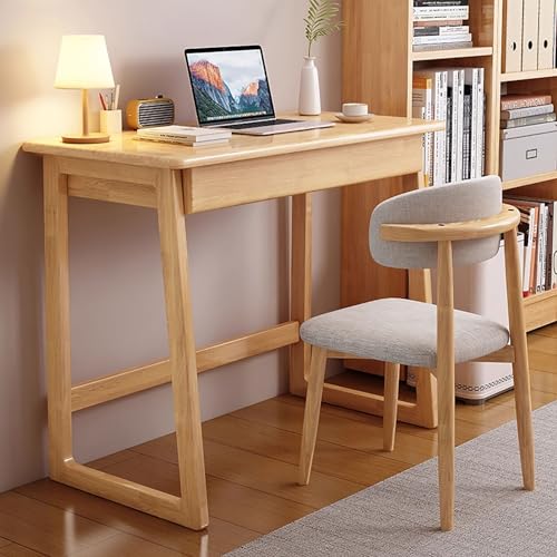 Holzschreibtisch Modernes Arbeitszimmer Schreibtisch Computertisch Rustikaler Stil Klein/Groß for Haus/Büro/Schlafzimmer/Studium(Beige,70x45cm/28x18in) von Generic