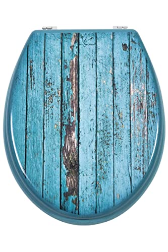 Generic Toilettensitz WC Sitz mit Absenkautomatik Blau-Gestreift von Generic