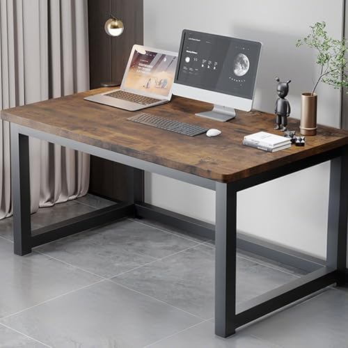 Home Office Schreibtische Stabiler PC Tisch Bürotisch Schreibtisch mit robustem Metallgestell moderner Schreibtisch im schlichten Stil for das Homeoffice(Walnut,47.2" L x 19.7" W(120x50cm)) von Generic