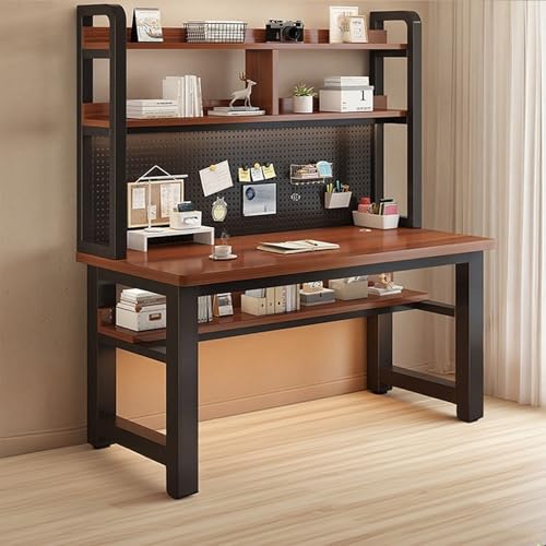 Home Office Schreibtische Stabiler PC Tisch for Gaming Industrieller Schreibtisch Mit Ablagefächern Computertisch Arbeitsplatz for Heimbüro Homeoffice(F1,35.4" L x 23.6" W(90x60cm)) von Generic