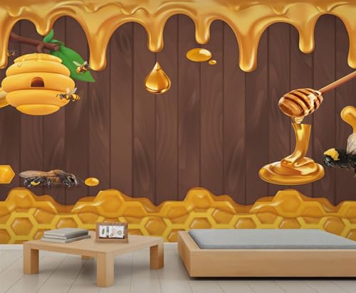 Honig Wandbild Braune Holzstruktur Raumtapete Goldene Honig Tapete Waben Natur Tapete für Schlafzimmer Wandbild für Wohnzimmer Schlafzimmer Kinderzimmer Dekoration 390 X 260 cm Honig Wandbild Braune Holzstruktur Raumtapete Goldene Honig Tapete Waben Natur Tapete für Schlafzimmer Wandbild für Wohnzimmer Schlafzimmer Kinderzimmer Dekoration 390 X 260 cm von Generic
