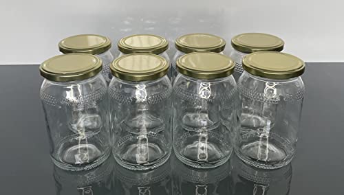 Einweckgläser 900 ml mit 82er Twistoff Deckel Gold Einmachglas Honigglas (8) von Generic