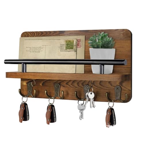 Hooks Key Post-Organizer aus Holz, funktionales Aufbewahrungsdesign, Dekoration für den Eingangsbereich, Brieftaschenablage für Briefscheine Hooks Key Post-Organizer aus Holz, funktionales Aufbewahrungsdesign, Dekoration für den Eingangsbereich, Brieftaschenablage für Briefscheine von Generic