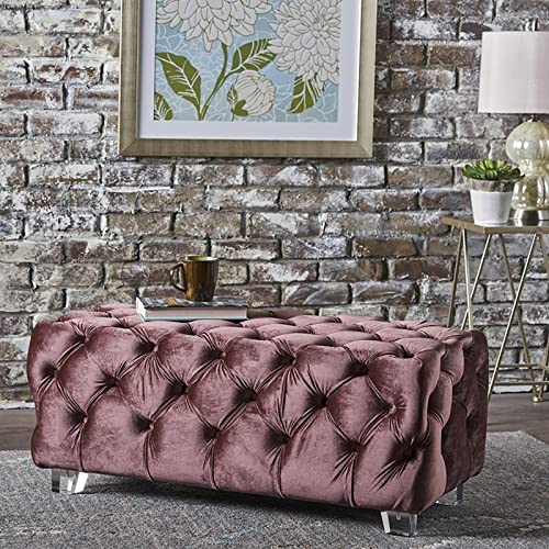Hopeful Fußhocker aus weichem Samt, für Sofa, Banksitz, luxuriöser, gepolsterter Sitzsack mit Acrylbeinen, moderner rechteckiger Sitzsack, dekorativ, C, 80 x 40 x 40 cm Hopeful Fußhocker aus weichem Samt, für Sofa, Banksitz, luxuriöser, gepolsterter Sitzsack mit Acrylbeinen, moderner rechteckiger Sitzsack, dekorativ, C, 80 x 40 x 40 cm von Generic