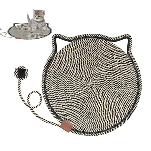 Horizontaler Katzenkratzer - Runder horizontaler Boden-Kratzteppich mit Spielzeug | Katzenbett zum Schleifen von Krallen, Haustierzubehör für Indoor-Kätzchen Horizontaler Katzenkratzer - Runder horizontaler Boden-Kratzteppich mit Spielzeug | Katzenbett zum Schleifen von Krallen, Haustierzubehör für Indoor-Kätzchen von Generic