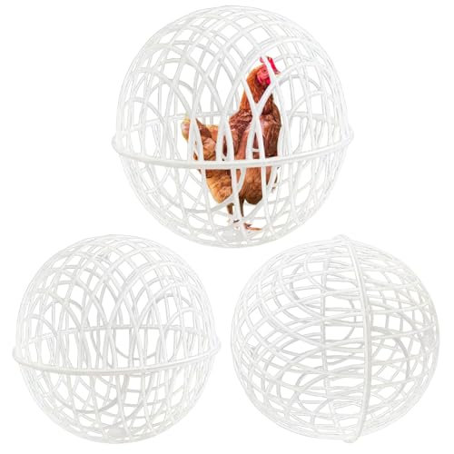 Hühnerballkäfig – runder Hühnerkäfig für den Außenbereich, Hühnerballgehege | Packung mit 3 beweglichen Hühnerställen in Kugelform, Hühnerstall für Tauben, Bauernhof im Freien von Generic