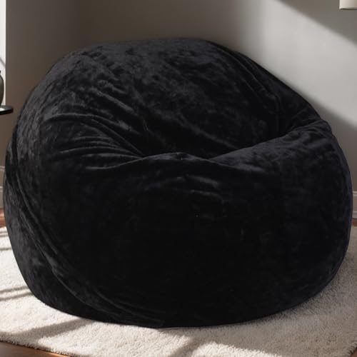 Hülle Für Sitzsack Erwachsene Pouf Velours Waschbar Zipper Ohne Füllung Gaming Riesiger Beanbag Sitzsack Für Wohnzimmer Büro Terrasse,I,90 * 55cm von Generic