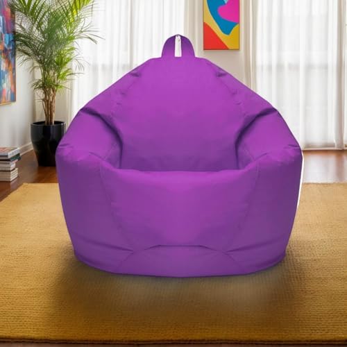 Hülle Für Sitzsack Samt Waschbar Weich Dick Ohne Füllmaterial Reißverschluss Dehnbar Sitzsack Erwachsene Kinder Wohnzimmer Büro Terrasse Gaming Stuhl,D,70 * 80 cm von Generic