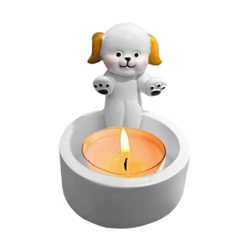 Hunde Kerzenhalter, Wärmepfoten Hunde Harz Teelichthalter, Niedliche Hund Kerzenhalter Stabkerze Für Heimdekoration, Geschenk Für Hundeliebhaber (ohne Kerze) von Generic