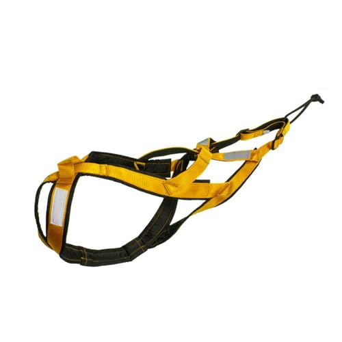Hunde Zuggeschirr X Back Hunde-Mushing-Geschirr Bikejöring Skijoring Dogscooting Canicross Schlitten professionelles Geschwindigkeitstraining Hundeschlittengeschirr Laufgeschirr (Gelb, M) von Generic