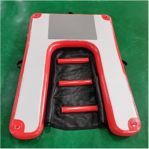 Hundebadeleiter Faltbare Rampen für Hundepools See/Anlegestelle/Boot/Meer schwimmender Hundebadeleiter rutschfeste Eva-Liegeplattform für Hunde bis 60 kg Ei(Size:150L x 100W x 10H cm,Color:rot) von Generic