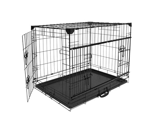 Hundebox Excellence Strong mit Schiebetür S – 61 x 46 x 53 cm – platzsparend – faltbar – 2 Türen – Box für Hund und Welpe von Generic