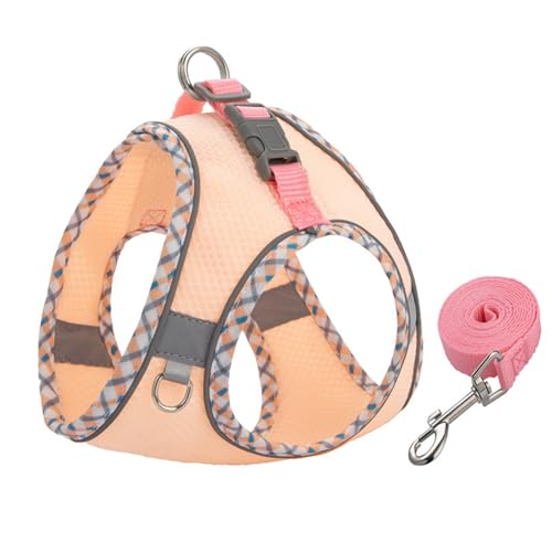 Hundegeschirr für Hunde Kätzchen, Welpengeschirr Einstellbar Harness Weste -Reflektierend, Weich Geschirr Sicher Kontrolle Brustgeschirr mit Atmungsaktiv Gepolstert (004 Pink,M) von Generic