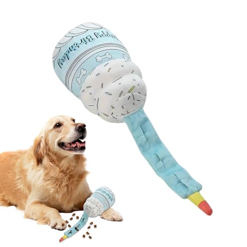 Hundespielzeug Plüsch | Mit Futterautomat Welpen Kauspielzeug Kuchenform - Puzzle Mit Geräusch Realistisch Weich Interaktiv Für Kauer Zahnung Zu Hause Park Training Garten Outdoor von Generic