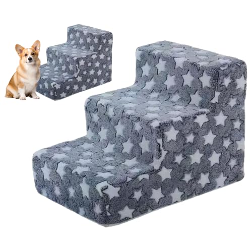 Hundestufen - Haustierstreppe | 3 Stufen Hundetreppen für kleine Katzen Klettern | Abnehmbare Nicht-Rutsch-Klettern Pet Ramp Waschkatze Leiter für Stuhlsofa Schlafzimmer Fensterbänke von Generic