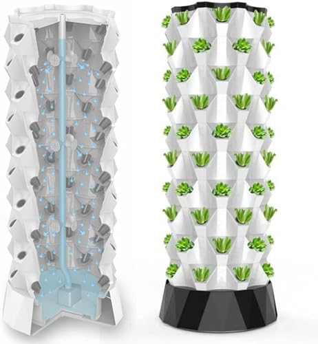 Hydroponik-Anbausystem, 48/64/80Löcher Hydroponisches Anbausystem - Aeroponischer Turmgarten mit Selbstbewässerung - Vertikaler Growturm für den Indoor-Gartenbau - Anbau von Kräutern, Obst u von Generic