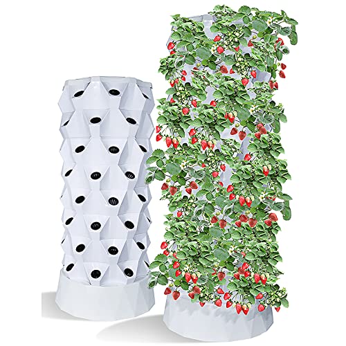 Hydroponik-Anbausystem, 80 Töpfe Hydroponik-Turm-Set Hydroponisches Anbausystem Hydroponisches Anbauset für den Innen- und Außenbereich mit Feuchtigkeitspumpen-Timer-Adapter (6 Schichten mit von Generic