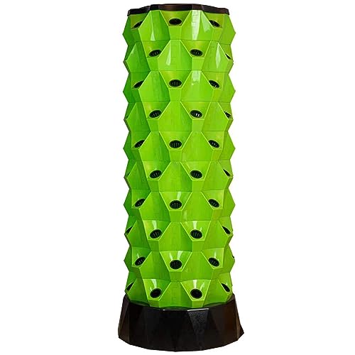 Hydroponik-Anbausystem, Hydroponik-Turm-Set, Hydroponik-Anbausystem, Grow Sys, erdloses Anbausystem Automatisierter Aeroponik-Turm, Gartenturm-Aeroponik-Anbauset, weiß-8floo von Generic