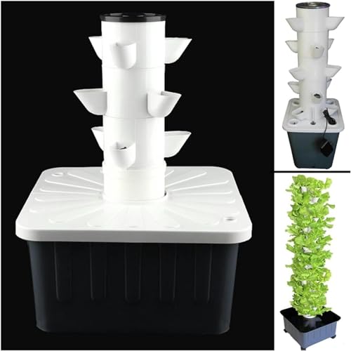 Hydroponik Anbausystem,Hydroponik Anbau System DIY Balkon Hydroponik Anbau Sys Abnehmbare Pp Kolonisation Tassen Haus Garten Bauernhof Gewächshaus Vertikaler Turm Pflanzgefäße Hydroponischer von Generic