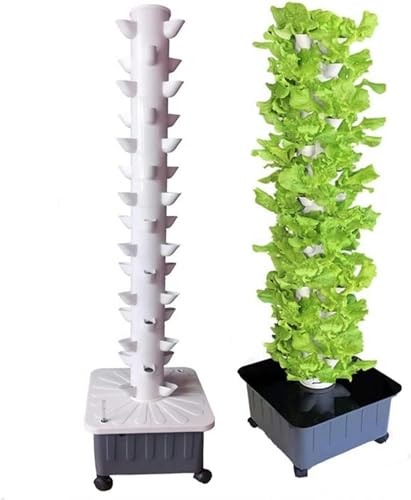 Hydroponik Anbausystem,Hydroponik Anbausystem Hydroponik Anbau Sys 15 Tier 45 Löcher Erdlos Grow Kit für Kräuter Obst Gemüse mit Trinkpumpe Adapter Net Töpfe Hydropon von Generic