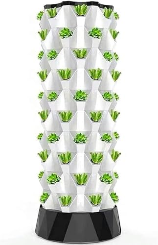 Hydroponik-Anbausystem Hydroponische Anzuchtsets Hydroponischer Turm 48 Töpfe Hydroponisches Pflanzsystem für den Innen- und Außenbereich Mehrschichtiges erdloses Pflanzset für Gemüse, Obst von Generic