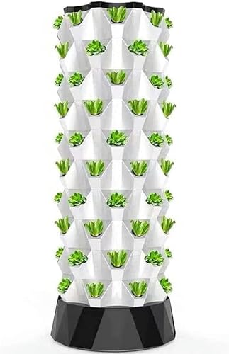 Hydroponik-Anbausystem Hydroponische Anzuchtsets Hydroponischer Turm 48 Töpfe Hydroponisches Pflanzsystem für den Innen- und Außenbereich Mehrschichtiges erdloses Pflanzset für Gemüse, Obst von Generic