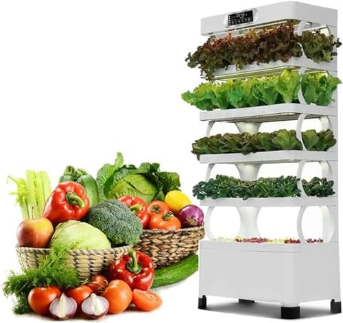 Hydroponisches Anbausystem Tower, Kräutergarten-Set für den Innenbereich mit Wachstumslicht | Smart Garden für die Fensterbank in der Küche zu Hause | Gemüseanbau-Starter, Weiß 0828 von Generic