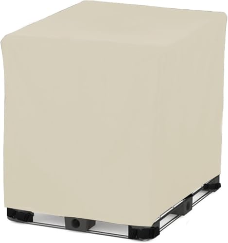 IBC Tote Cover, 210d Oxford IBC Wassertank Schutzhülle Mit Pastenschnalle Und Kordelzug Fit Outdoor Garden Wassertank, Beige, 120 * 80 * 116cm von Generic