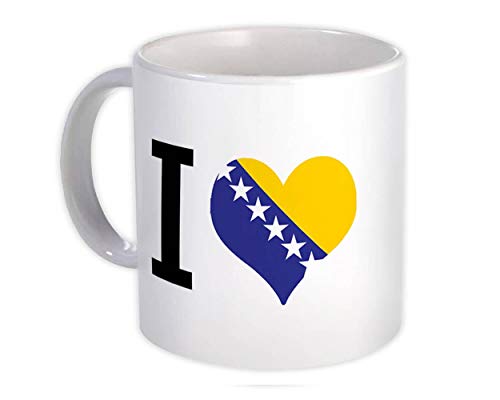 Ich liebe Bosnien und Herzegowina : Geschenk Becher : Flag Heart Crest Country Expat von Generic