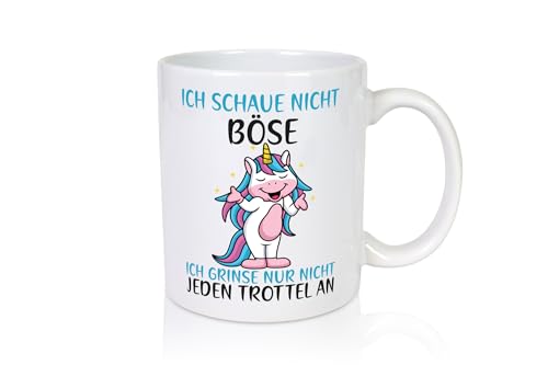 Ich schaue nicht Böse | Einhorn | Trottel | Grinsen - Tasse Weiss - Kaffeetasse/Geschenk/Familie Ich schaue nicht Böse | Einhorn | Trottel | Grinsen - Tasse Weiss - Kaffeetasse/Geschenk/Familie von Generic