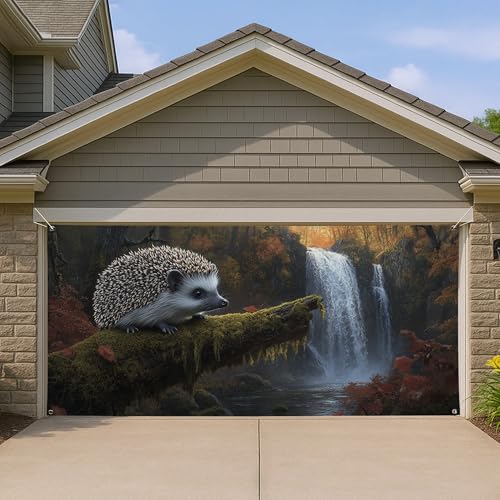 Igel-Garagentorabdeckung, große Wald-Wasserfall-Dekorationen, Natur-Themenkunst für den Außenbereich, saisonale Herbstdekoration, Wildtier-Hintergrund für Zuhause, 390 x 180 cm Igel-Garagentorabdeckung, große Wald-Wasserfall-Dekorationen, Natur-Themenkunst für den Außenbereich, saisonale Herbstdekoration, Wildtier-Hintergrund für Zuhause, 390 x 180 cm von Generic