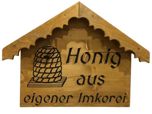 Imkerschild Honig aus eigener Imkerei Holz Schild Klein S3A Schwarz von Generic