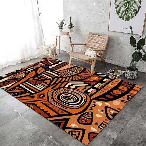 Indoor Teppich Orange Farbe Wohnzimmer Balkon Küchenteppich 60 x 120 cm Waschbarer Teppich Kurzer Samt-Anti-Rutsch Traditionelle afrikanische Stammesrunen Bedruckter Deko-Teppich für den Nachttisch Indoor Teppich Orange Farbe Wohnzimmer Balkon Küchenteppich 60 x 120 cm Waschbarer Teppich Kurzer Samt-Anti-Rutsch Traditionelle afrikanische Stammesrunen Bedruckter Deko-Teppich für den Nachttisch von Generic