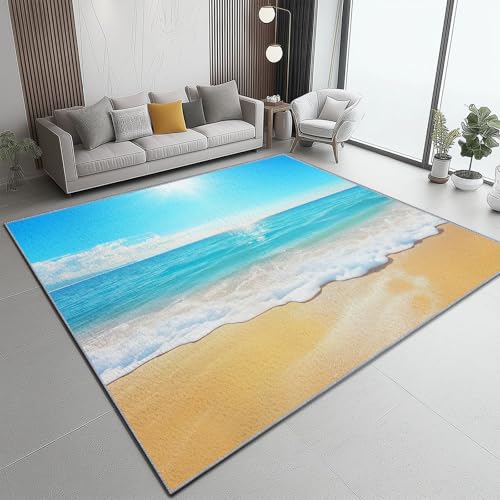 Indoor Teppichen Bunt Wohnzimmer Balkon Küchenteppich 120 x 180 cm Waschbarer Teppiche Kurzer Samt-Anti-Rutsch Bedruckter Natur Sonnenschein Strand Deko-Teppich Indoor Teppichen Bunt Wohnzimmer Balkon Küchenteppich 120 x 180 cm Waschbarer Teppiche Kurzer Samt-Anti-Rutsch Bedruckter Natur Sonnenschein Strand Deko-Teppich von Generic